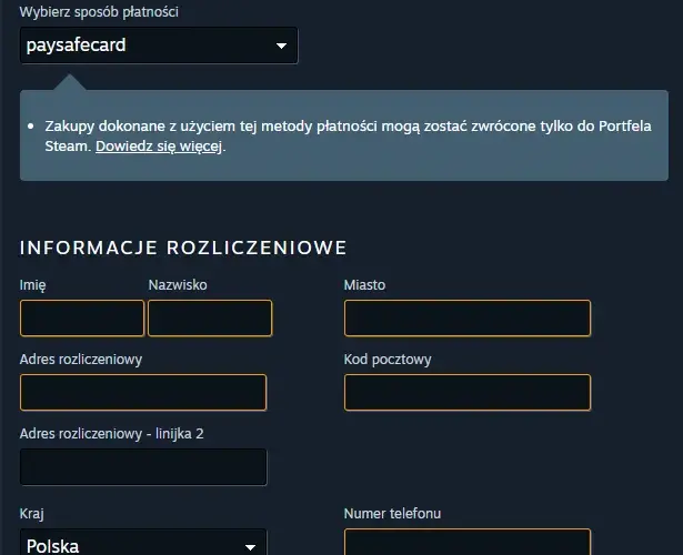 Adres rozliczeniowy Steam PSC: jak prawidłowo wypełnić formularz płatności